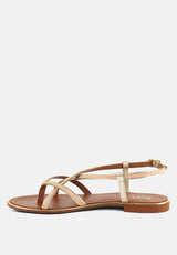 PHEOBE Strappy Beige Flat Sandals#color_beige