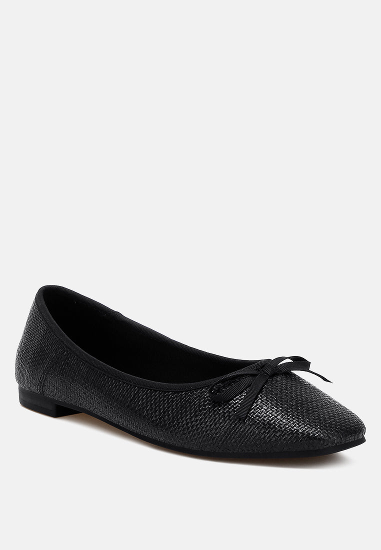 paper rings raffia ballet flats#color_black