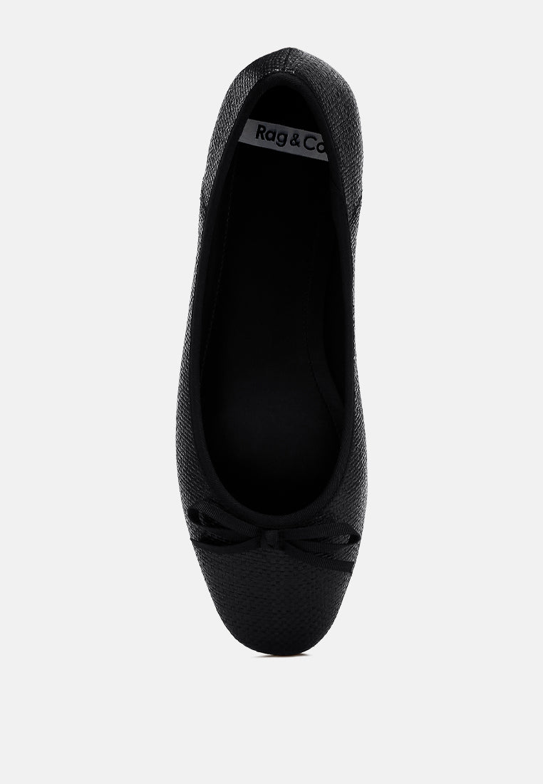 paper rings raffia ballet flats#color_black