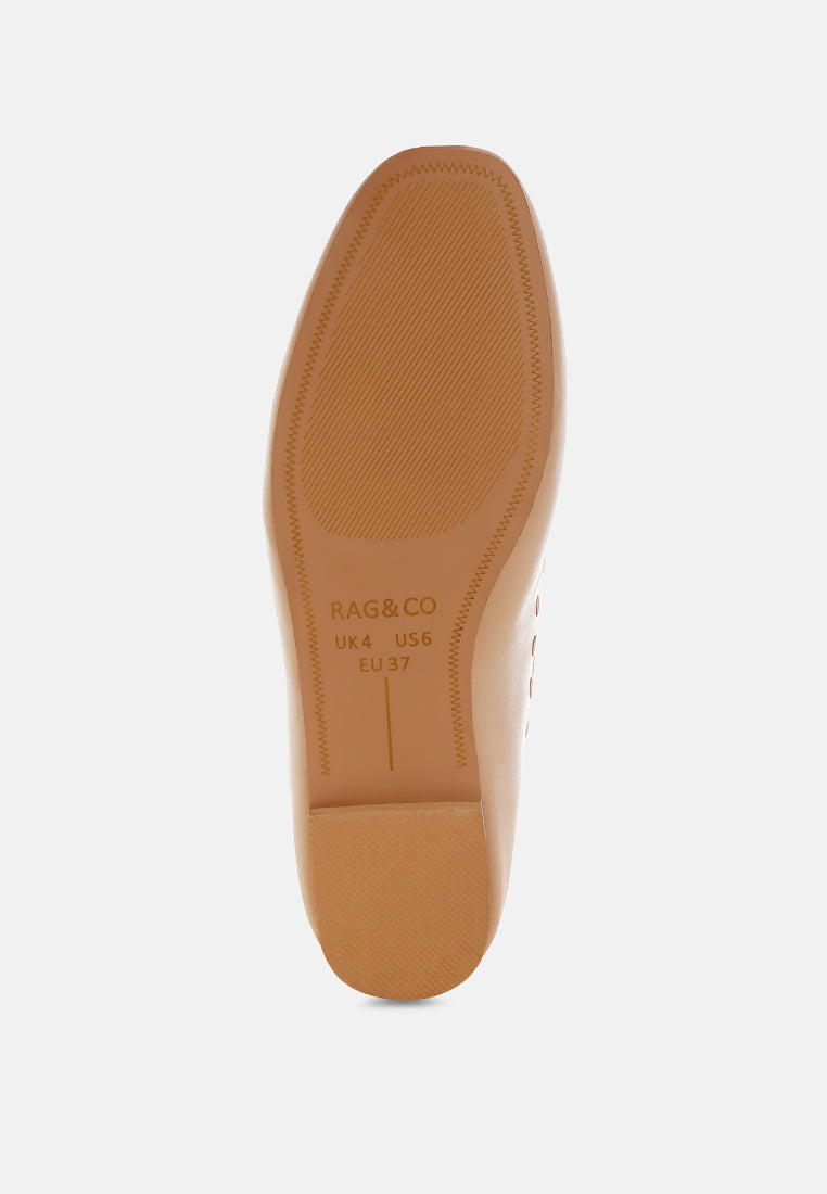 philoha studs & tassels detail flat loafers#color_beige
