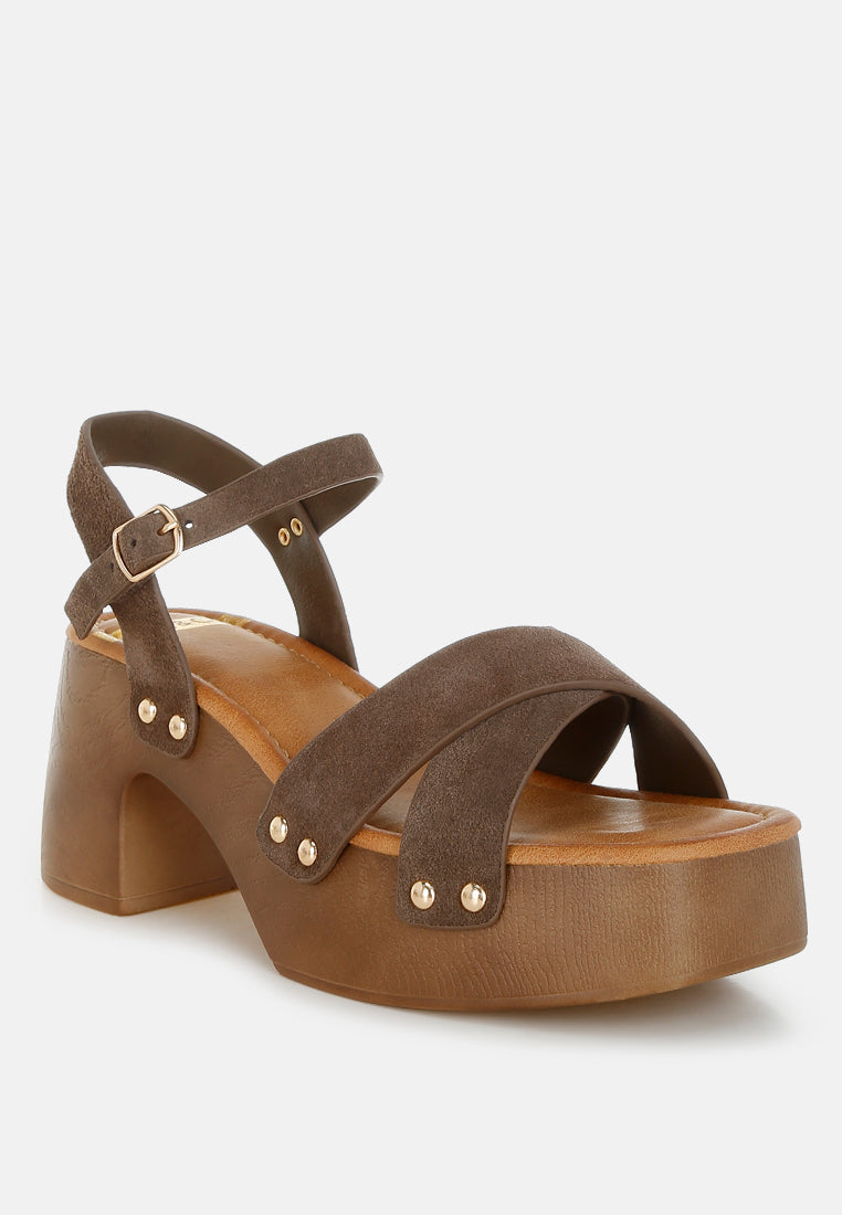 pikansa studded real suede clog sandals#color_brown