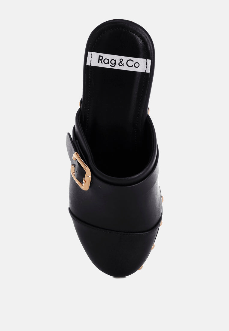 pinto studded genuine leather clogs#color_black-real soft leather