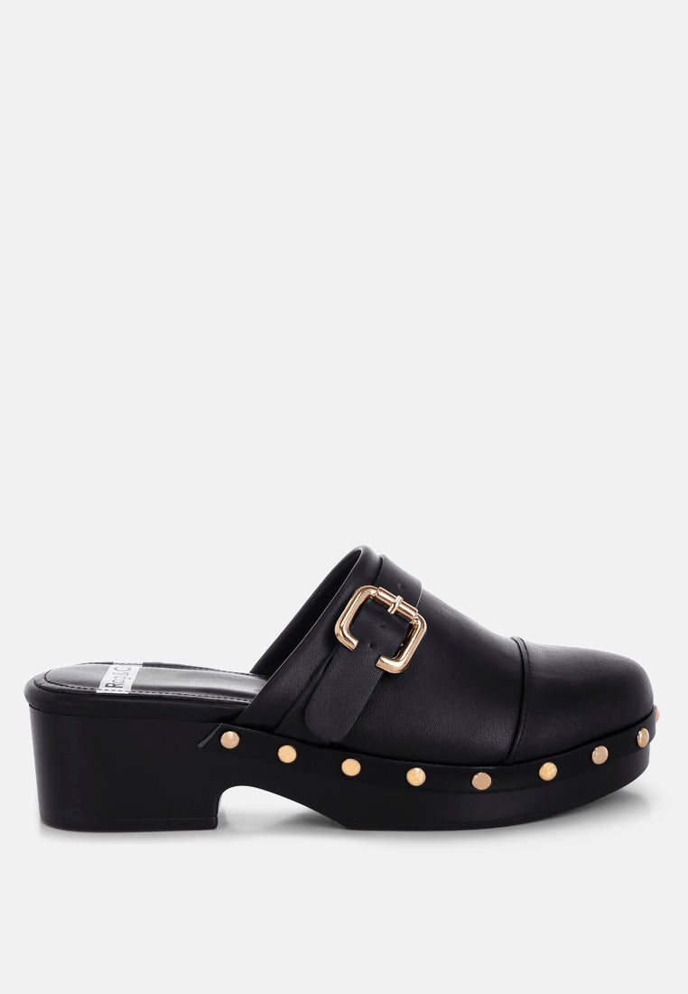 pinto studded genuine leather clogs#color_black-real soft leather