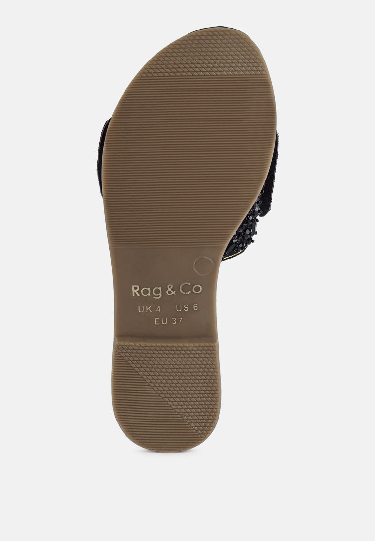 pipa big bow beaded flats#color_black