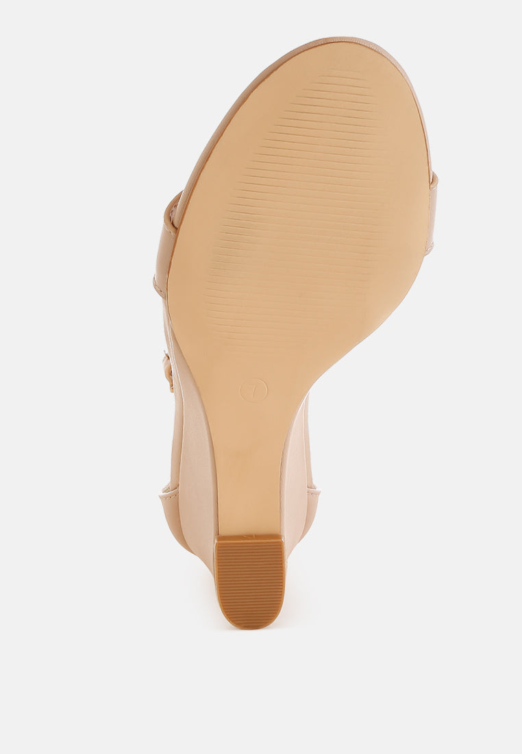 pobora genuine leather slim wedge heel sandals#color_beige