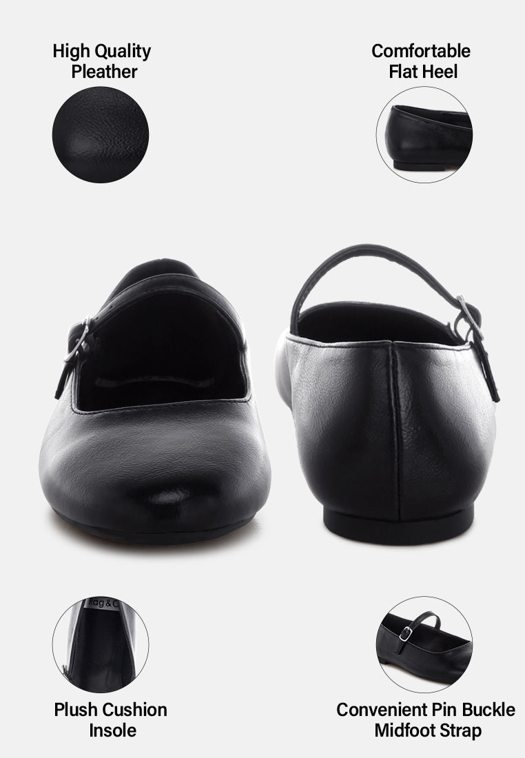 humbal mary jane flats#color_black-metallic faux leather