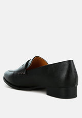 Potania Penny Strap Metallic Loafers#Color_Black