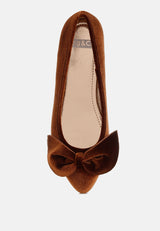 pothos luxurious velvet bow ballerinas#color_bronze