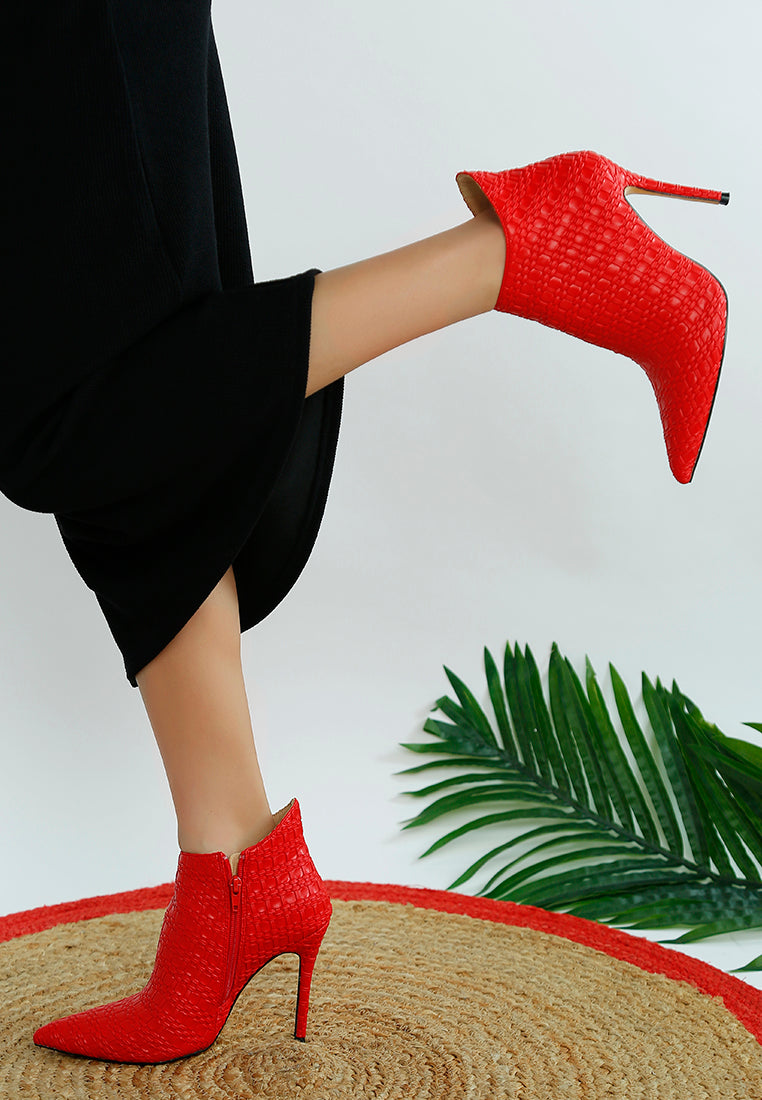 lolita woven texture stiletto boot#color_red