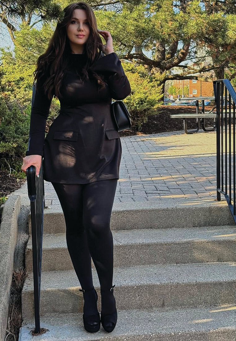 BEATY Black Studded Suede High Block Heeled Sandals_Black