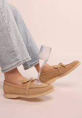 nautica suede knot detailed loafers#color_beige