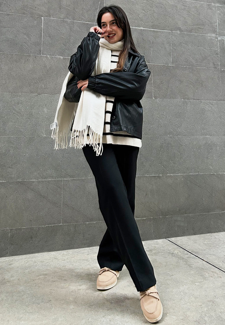 nautica suede knot detailed loafers#color_beige