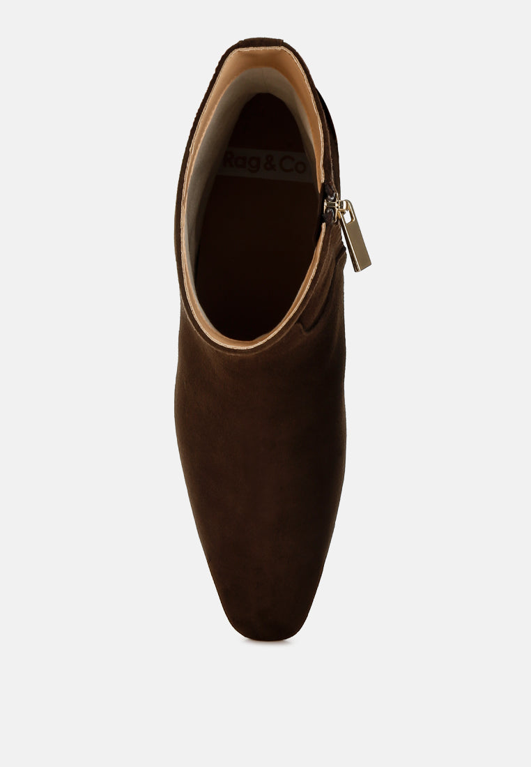 hakra flared heel suede boots#color_brown