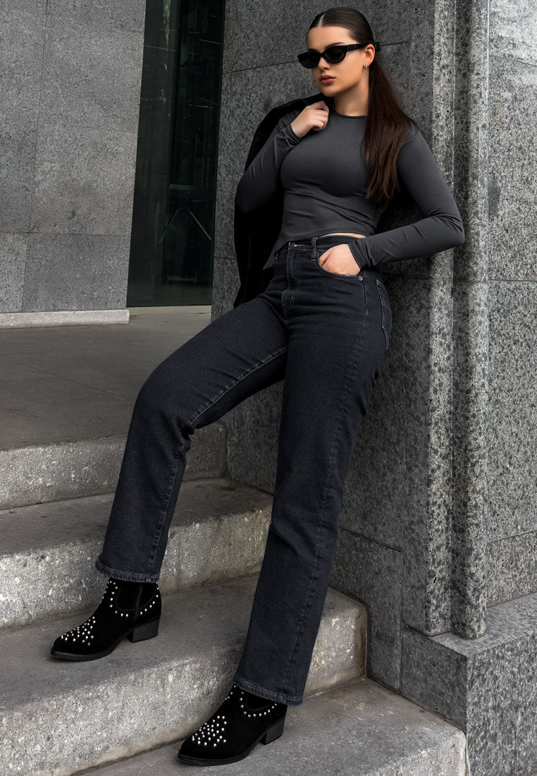 hira studs embellished cowboy boots#color_black