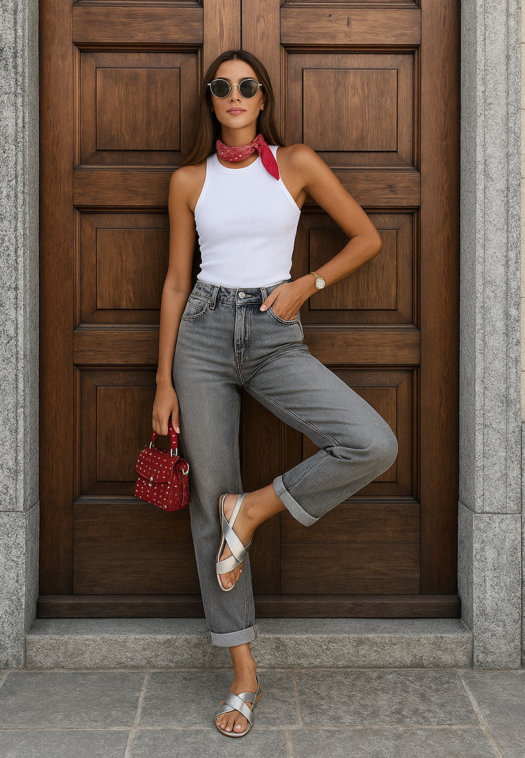 kanon metallic pleather criss-cross flats#color_silver