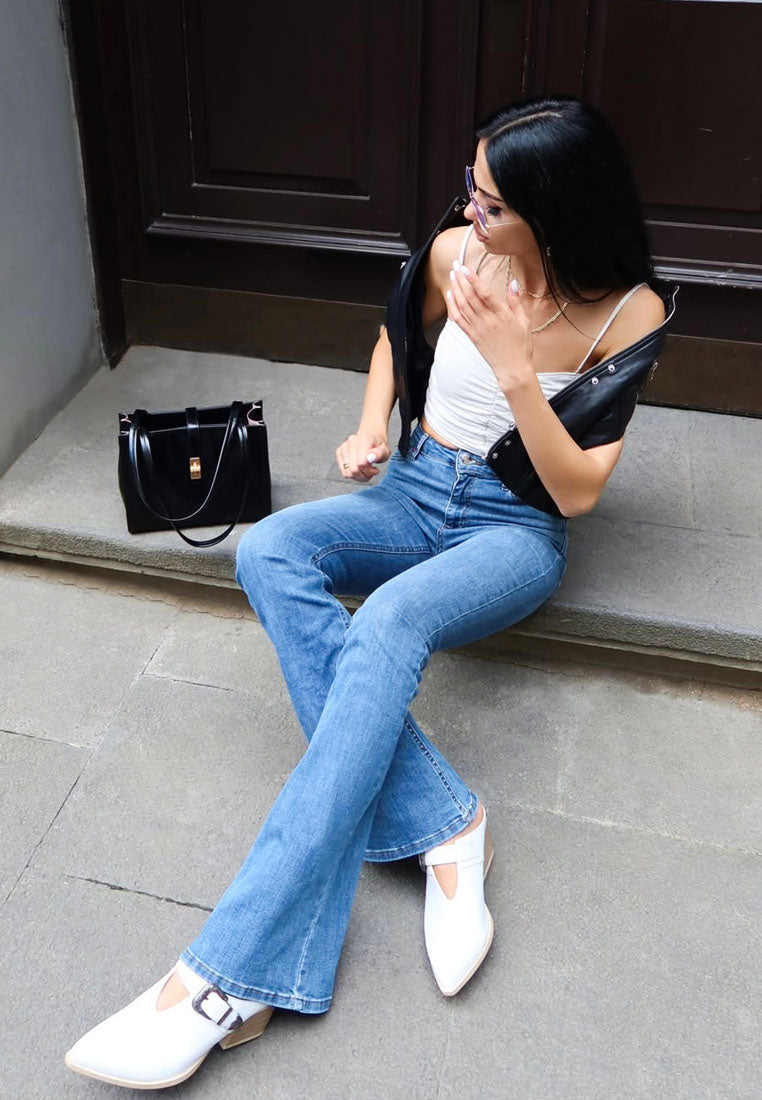 holler carved buckle statement mules#color_white