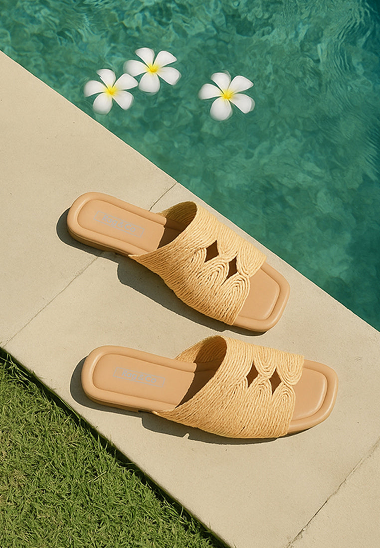 daisy doe raffia square toe flats#color_beige