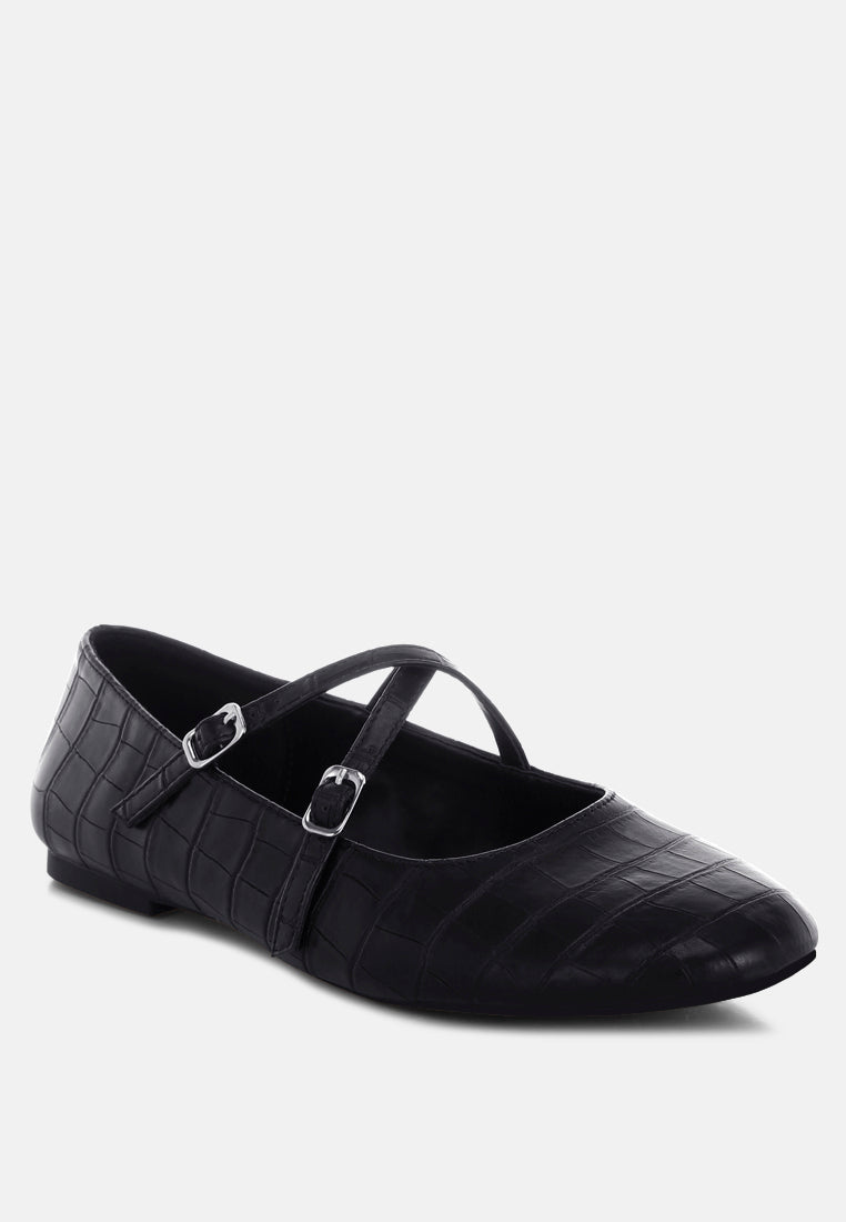 chirola mary jane ballet flats#color_black-croco faux leather