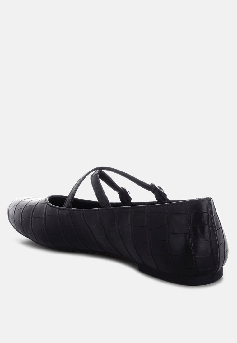 chirola mary jane ballet flats#color_black-croco faux leather