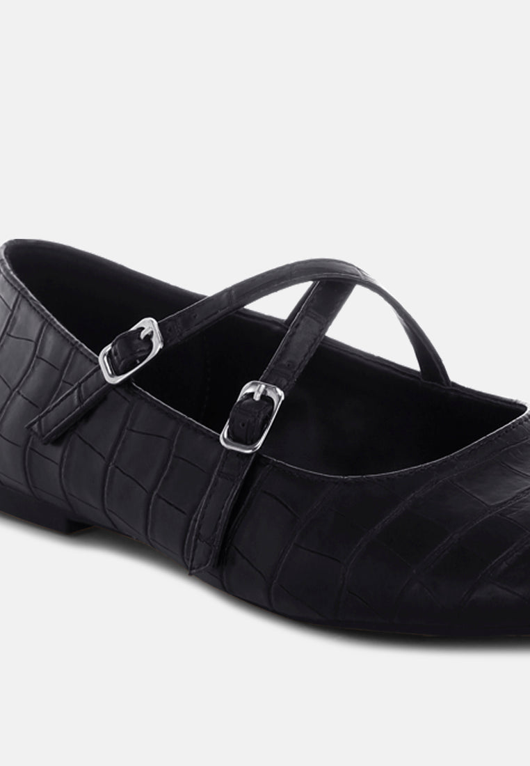 chirola mary jane ballet flats#color_black-croco faux leather