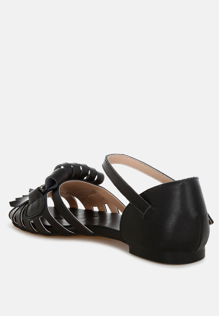 ramita horsebit fringe flat sandals#color_black