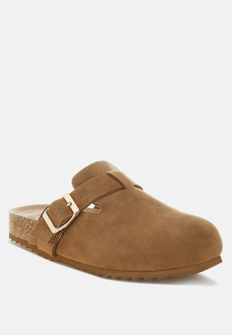 ratiha buckle accent slip-on footbed mules#color_tan