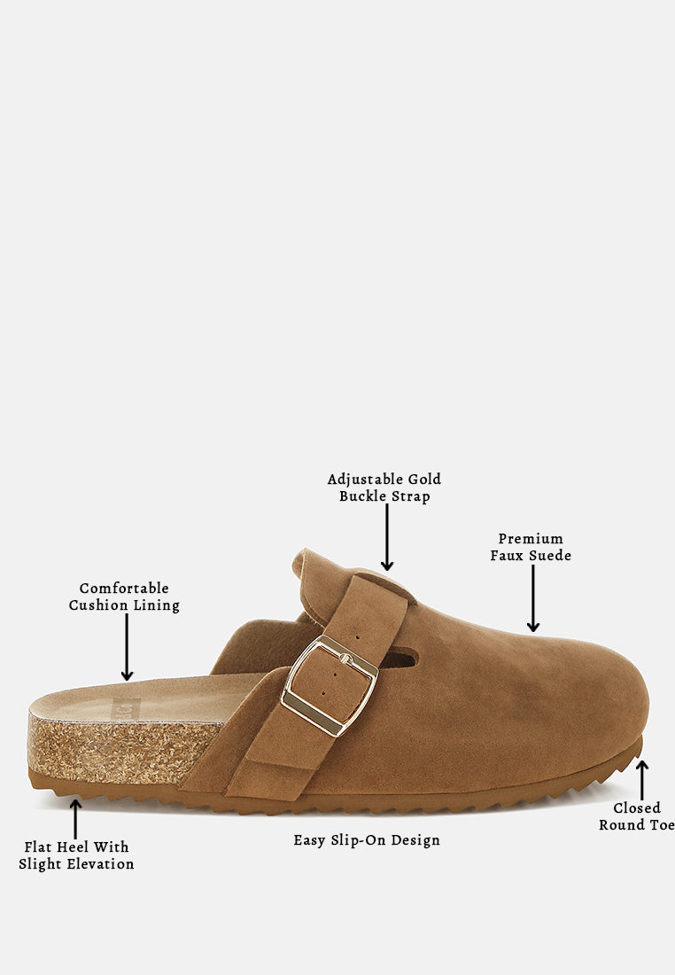 ratiha buckle accent slip-on footbed mules#color_tan