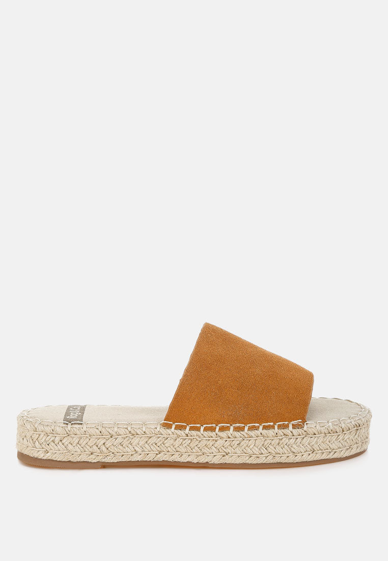 huntra real soft leather espadrille flatforms#color_lighttan