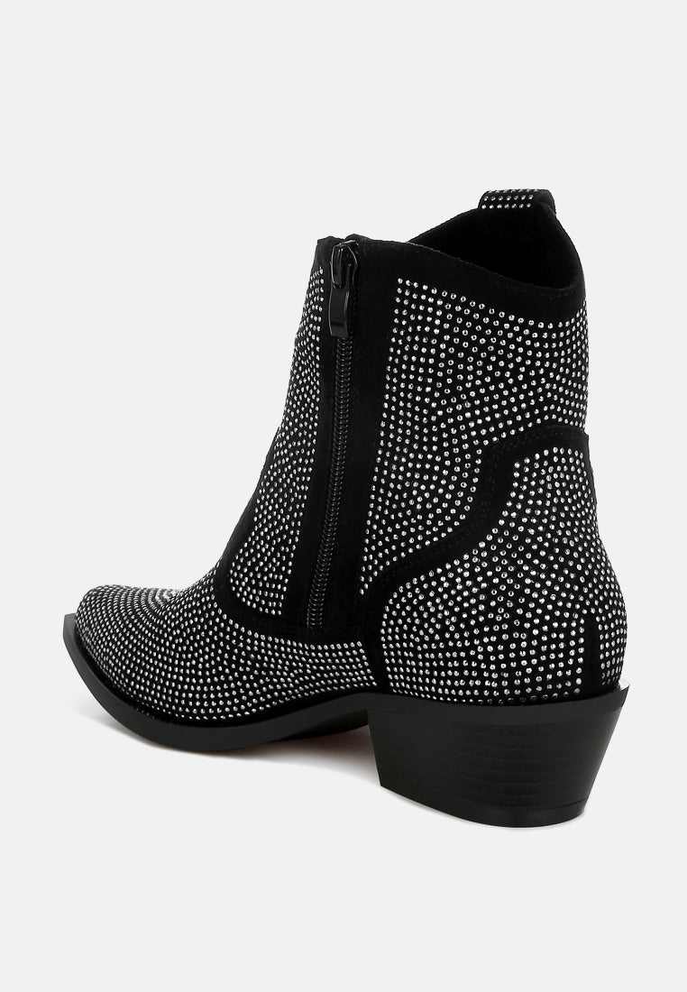 costello rhinestones embellished cowboy boots#color_black