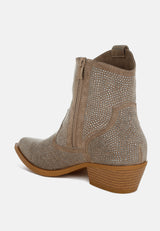 costello rhinestones embellished cowboy boots#color_taupe