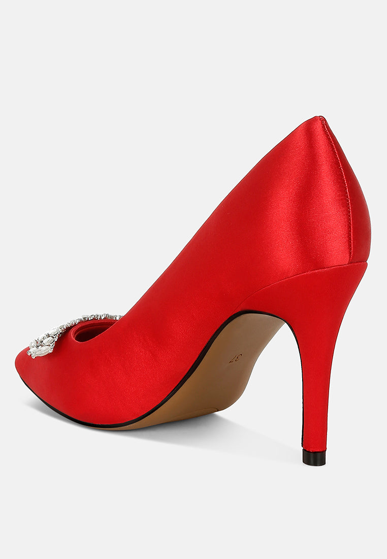 rhodolia diamante brooch detail satin pumps#color_red