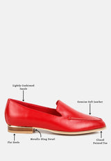RICHELLI Metallic Sling Detail Loafers in Red#color_red