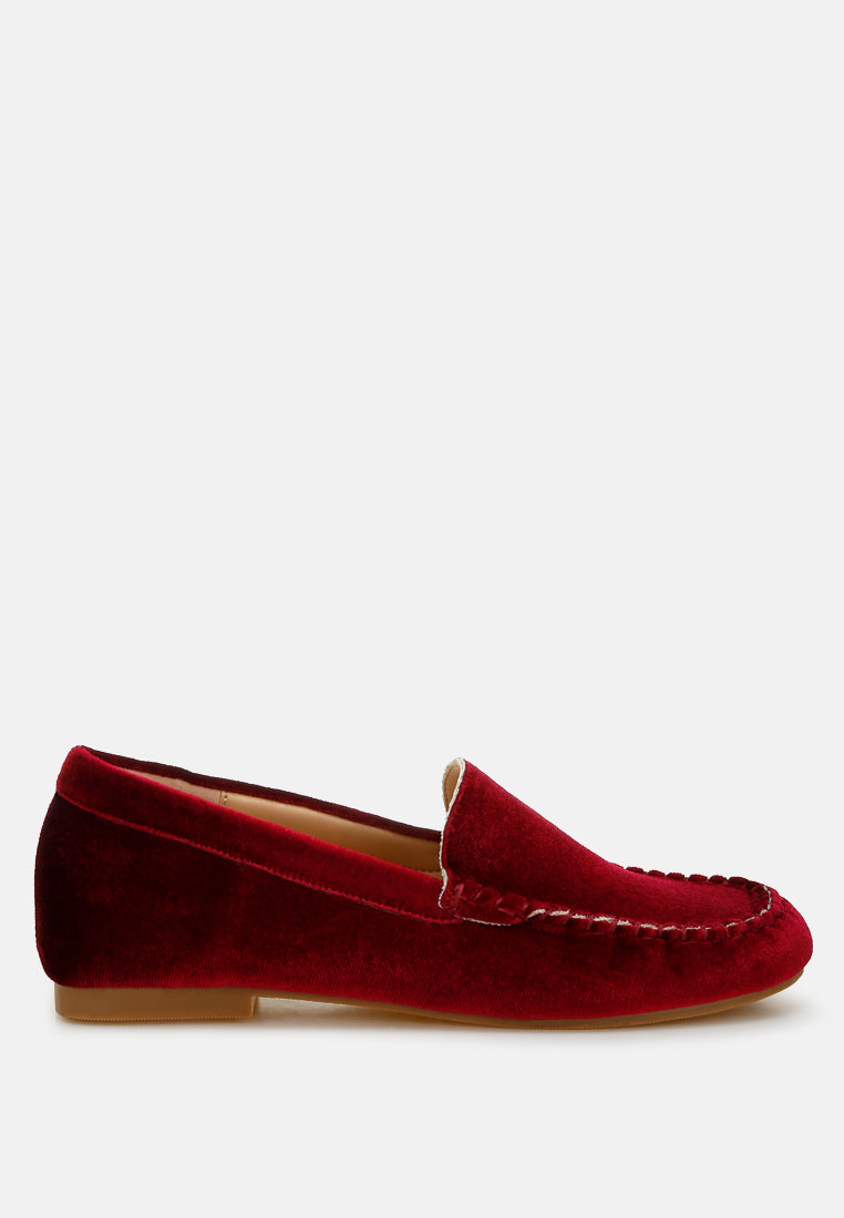 robua velvet flat loafers#color_burgundy