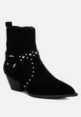 rodeo studded suede ankle boots#color_black