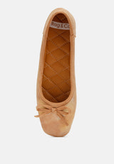 rubyrose suede bow embellished ballerinas#color_beige