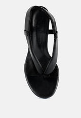SINGLES Black High Heeled Thong Sandals#color_black