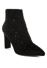 sakura diamante embellished microfiber boots#color_black