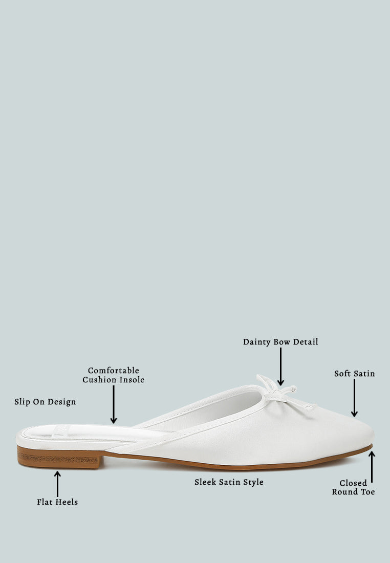 taylena satin bow detail mules#color_white