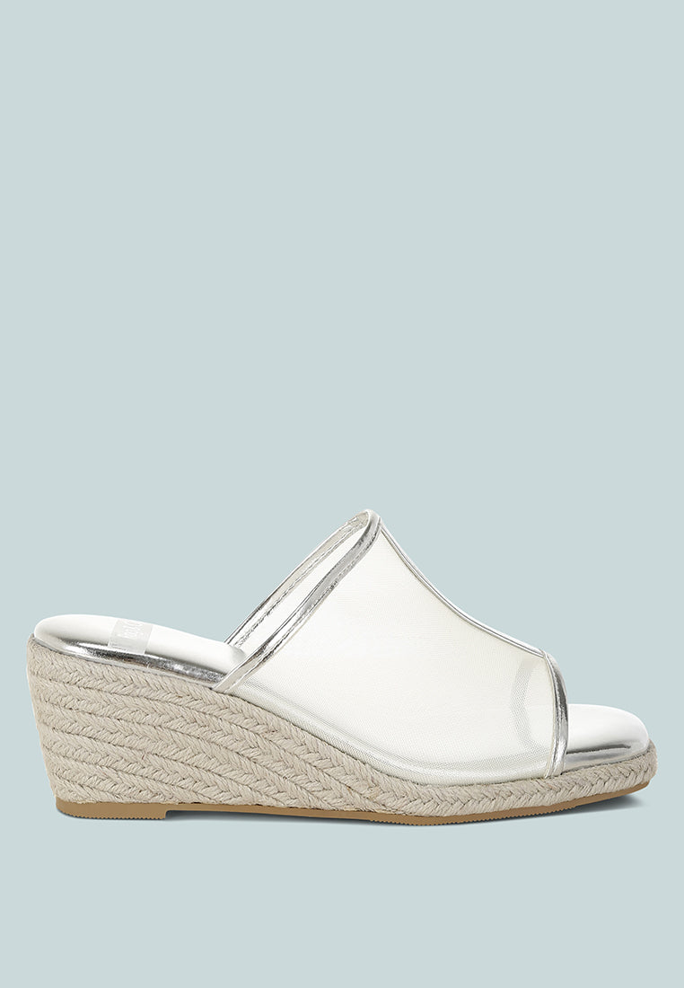 seraphine breathable mesh slip-on wedges#color_silver