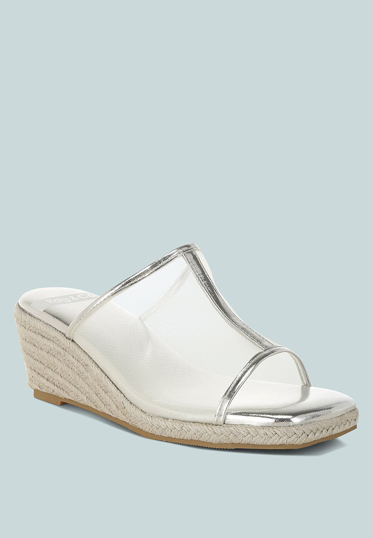 seraphine breathable mesh slip-on wedges#color_silver