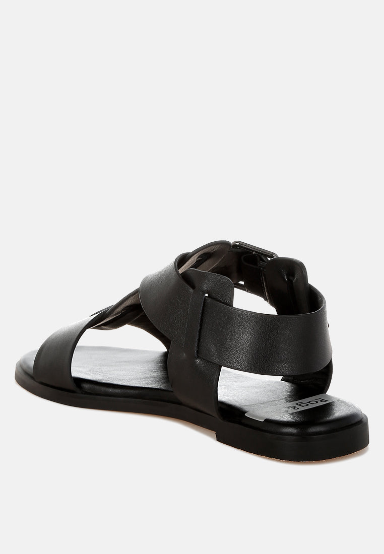 shayla gladiator flat sandals#color_black