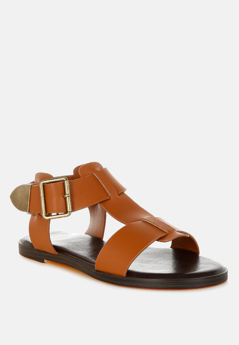 shayla gladiator flat sandals#color_tan