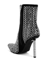 shinding patterned rhinestones detail stiletto boots#color_black