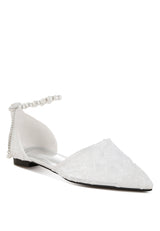 shrami pearl & rhinestone strap flat sandals#color_white