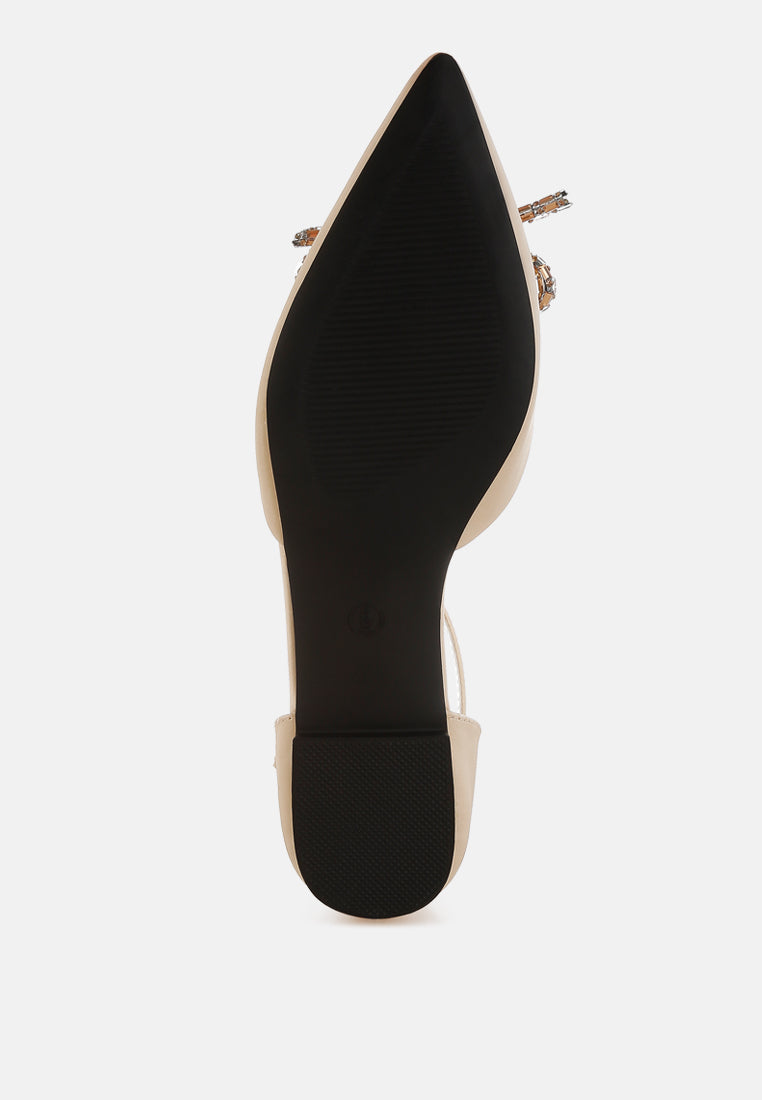 simina rhinestone detail bow flat sandals#color_gold