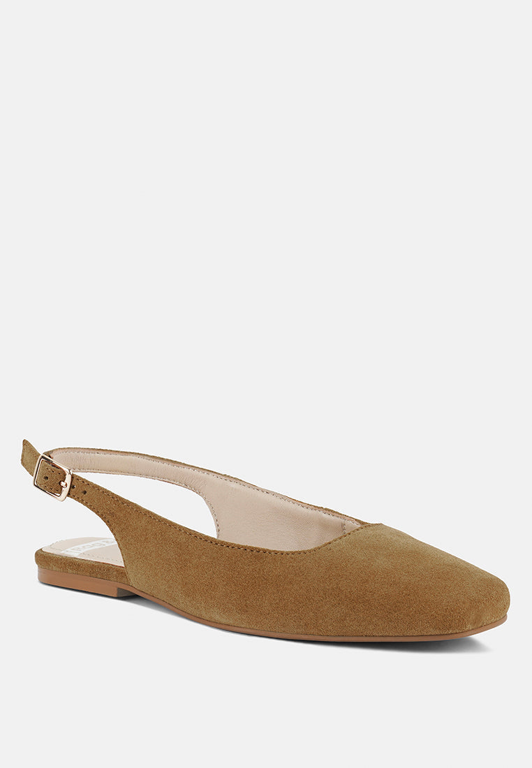sozani genuine suede leather slingback flats#color_tan