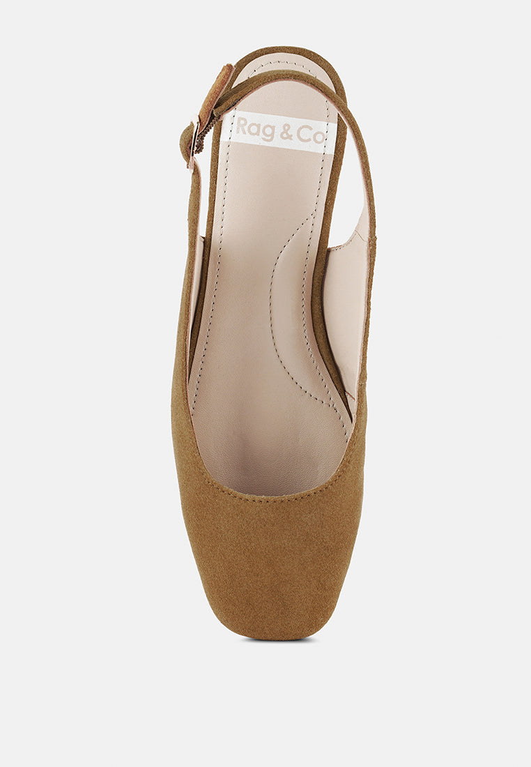 sozani genuine suede leather slingback flats#color_tan