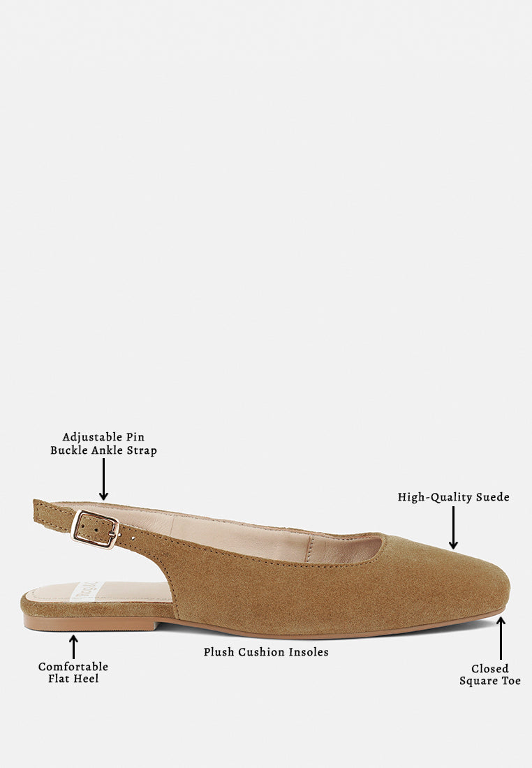 sozani genuine suede leather slingback flats#color_tan