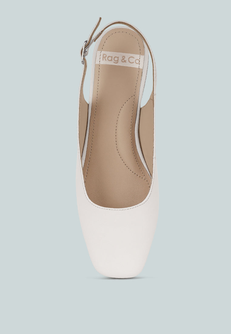 sozani real soft leather slingback flats#color_white