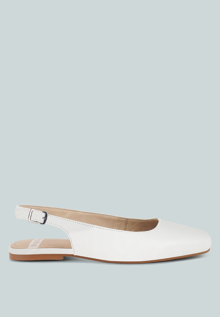 sozani real soft leather slingback flats#color_white